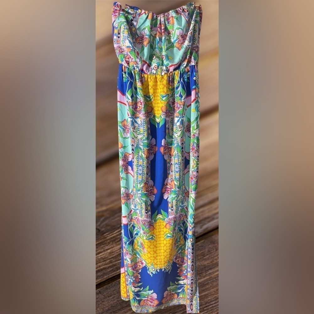 Love, Zoe Size M Halter Maxi Dress.